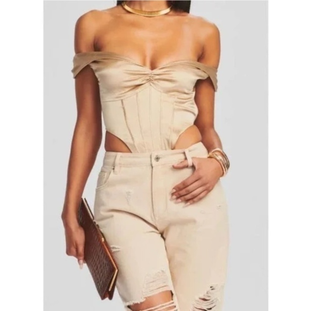 Retrofete Rozik Silk Corset Bodysuit